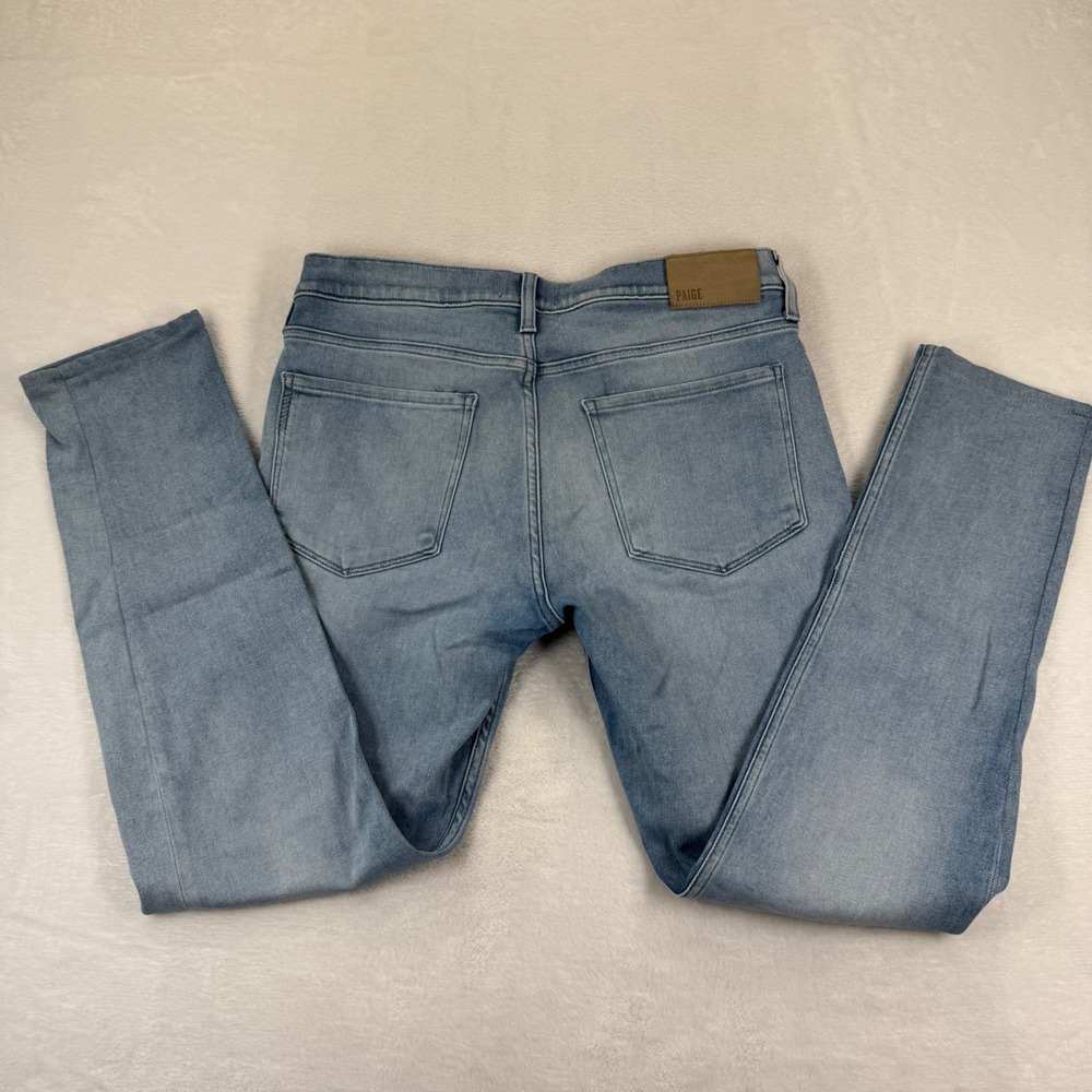 Paige Federal Slim Straight Leg Jeans Light‎ Wash Blue Denim Size 31 hemmed